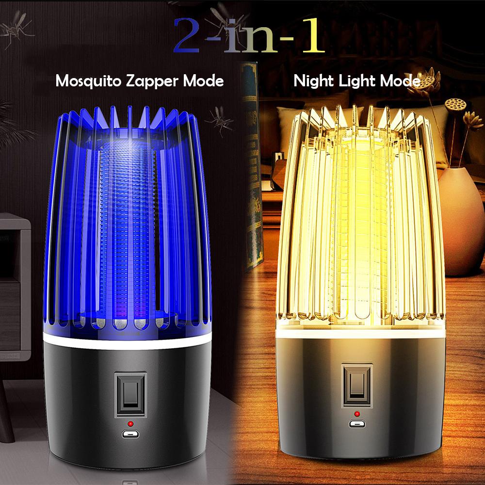 Đèn bẫy muỗi với pin 4000mAh Đèn chiếu sáng ban đêm bằng điện UV sạc USB