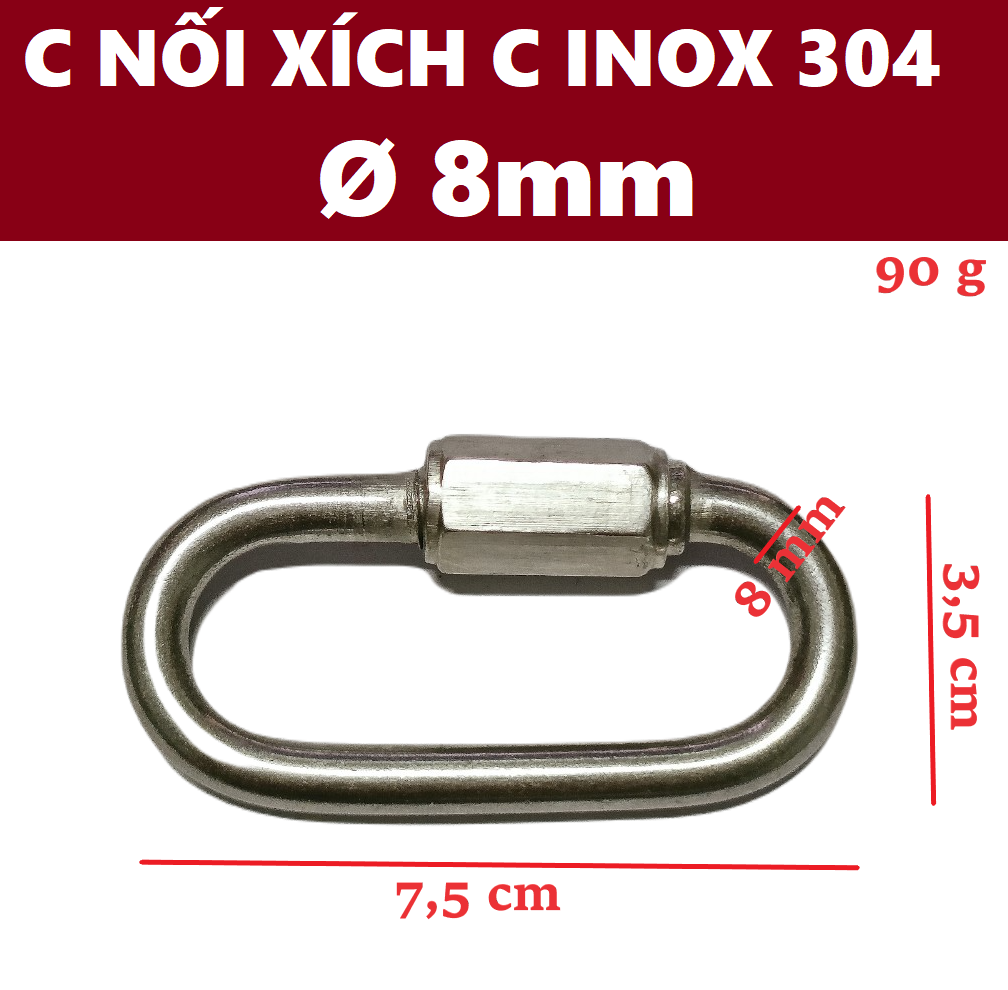 Móc nối xích, khóa xích INOX [ Ø 8mm ]