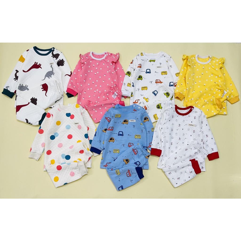 Bộ chần bông 100% cotton xuất Hàn dư xịn mềm ấm cho bé trai bé gái