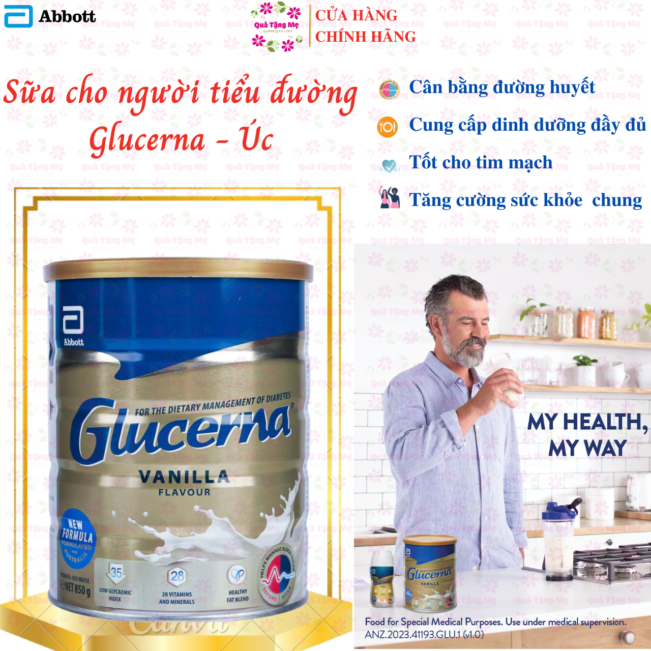 Sữa dành cho người tiểu đường Glucerna Úc Bổ sung dinh dưỡng, cân bằng đường huyết, tạo sức khỏe tim, tăng sức khỏe chung - QuaTangMe Extaste