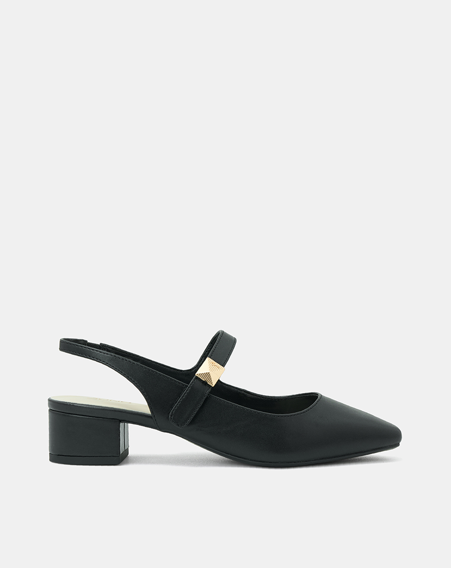 Giày Cao Gót Nữ 5cm Thời Trang JUNO Giày Cao Gót Slingback Gót Vuông Phối Khóa Trang Trí CG05140