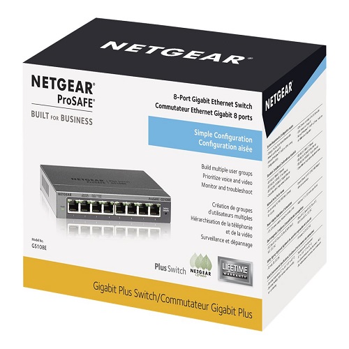 Bộ Chia Mạng Để Bàn 8 Cổng 10/100/1000M Gigabit Ethernet Smart Switch Netgear GS108E - Hàng Chính Hãng