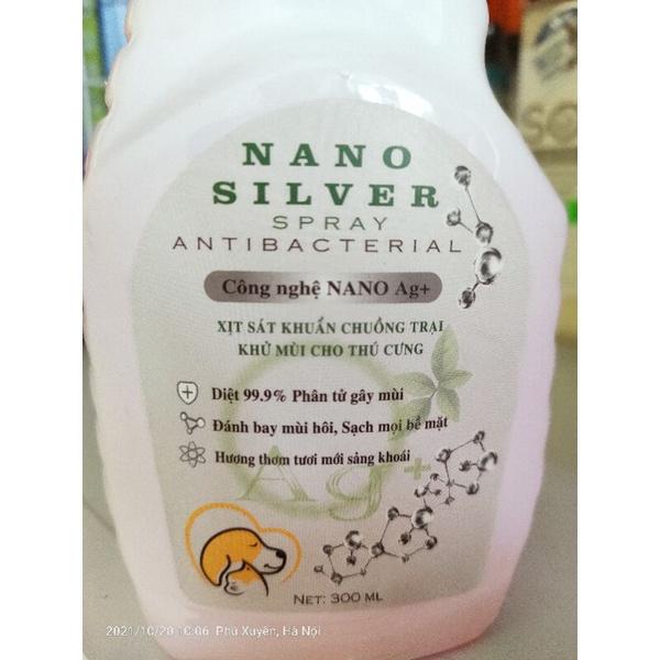 Xịt sát khuẩn, khử mùi nước tiểu, phân, mùi hôi chó mèo hamster gà chim Nano Bạc an toàn hương thanh mát
