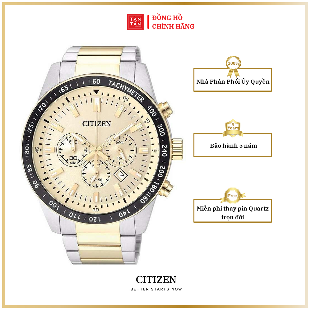 Đồng hồ Nam Citizen Quartz AN8074-52P 44mm