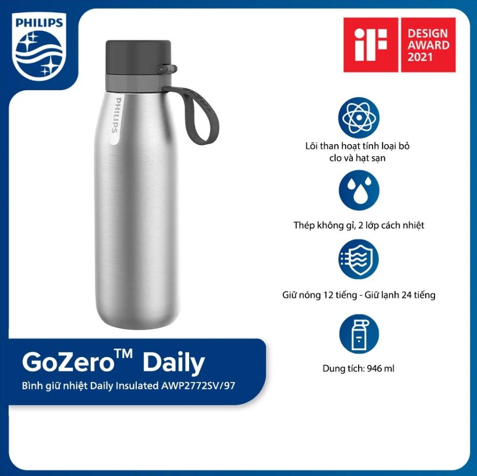 Bình giữ nhiệt Daily Insulated Philips AWP2772SV/97 - màu bạc