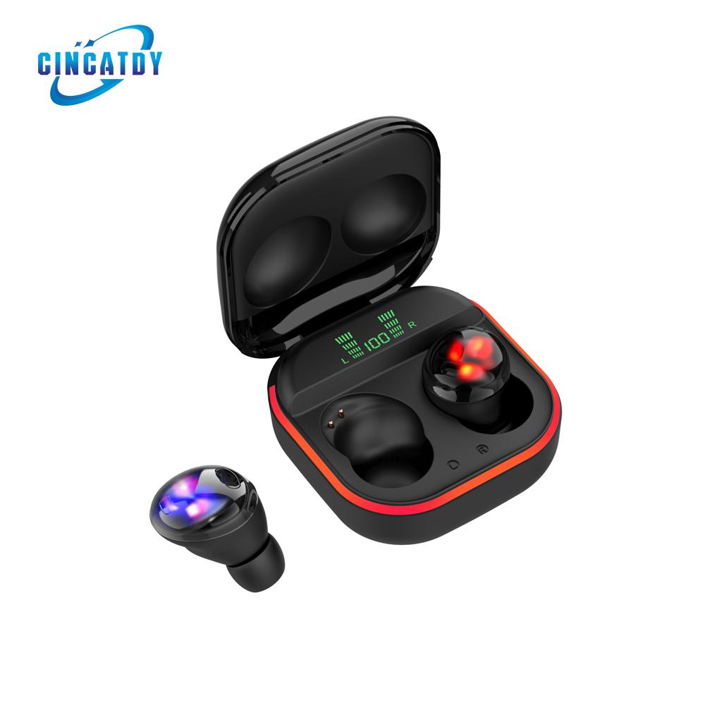 CINCATDY Tai Nghe Bluetooth Earbuds Gaming Headset True Wireless Headphone Dock Sạc có Led Báo Pin Kép S190