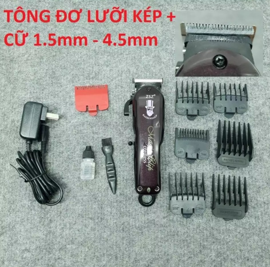 TÔNG ĐƠ CẮT TÓC CHUYÊN NGHIỆP LƯỠI KÉP ( TẶNG ÁO CHOÀNG CẮT TÓC )