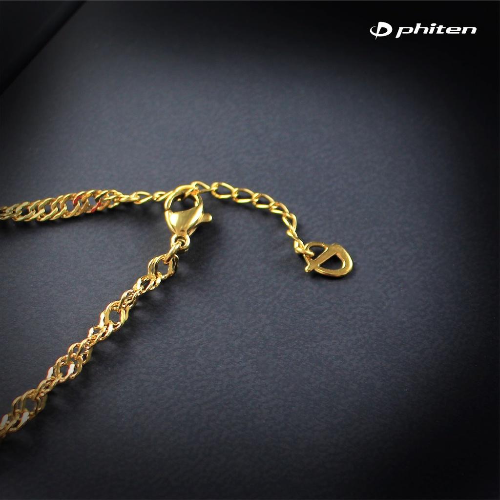 Vòng đeo chân Phiten Titanium Chain Anklet Gold IP XJE37600