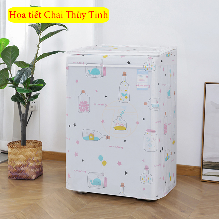 Áo Trùm Máy Giặt Cửa Ngang Và Cửa Trên Dưới 12kg Chống Bụi Chống Nước Nhiều Mẫu Chất Liệu PEVA - Tấm Phủ Máy Sấy