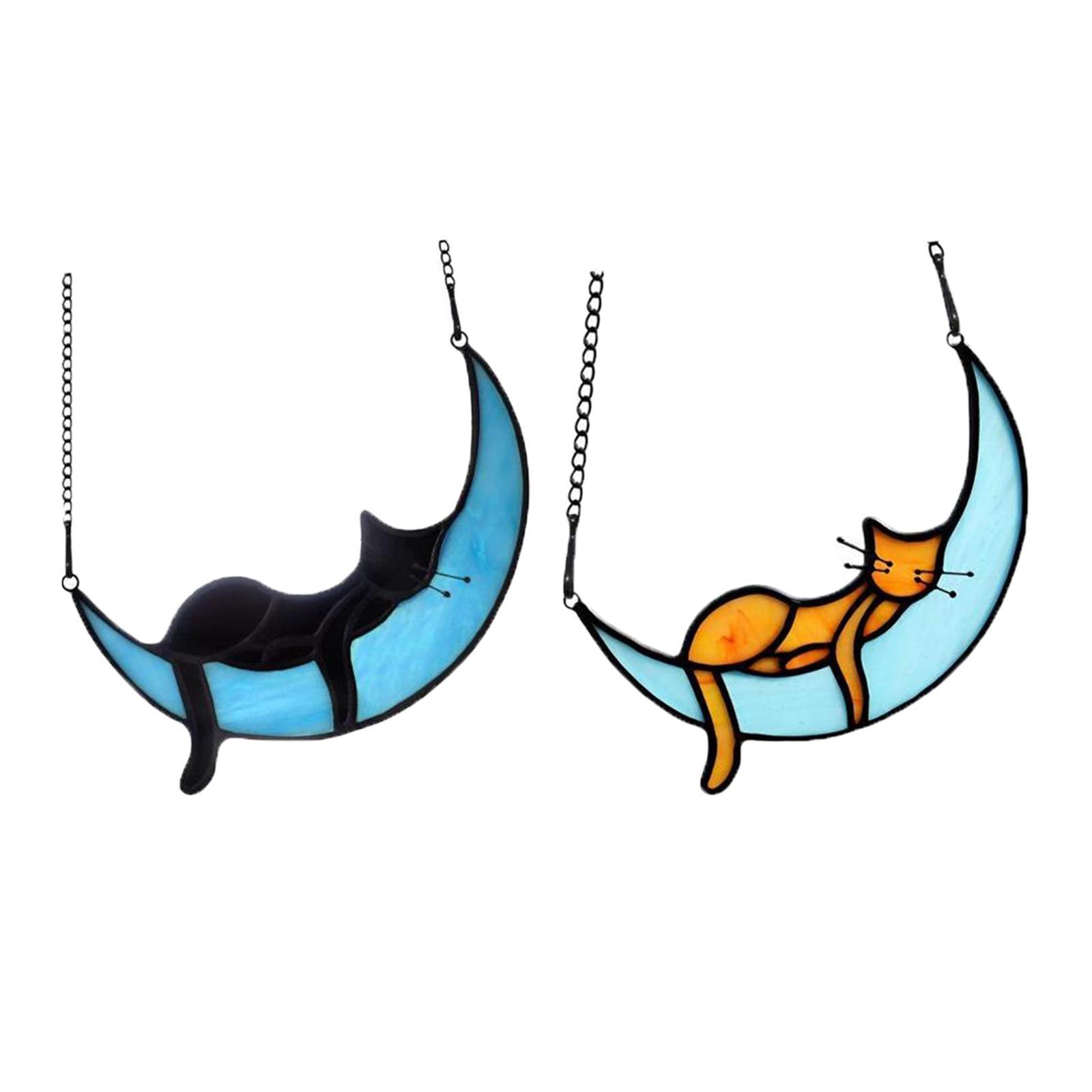 2pcs Stained Glass Window Hangings for Wedding Party Wall.