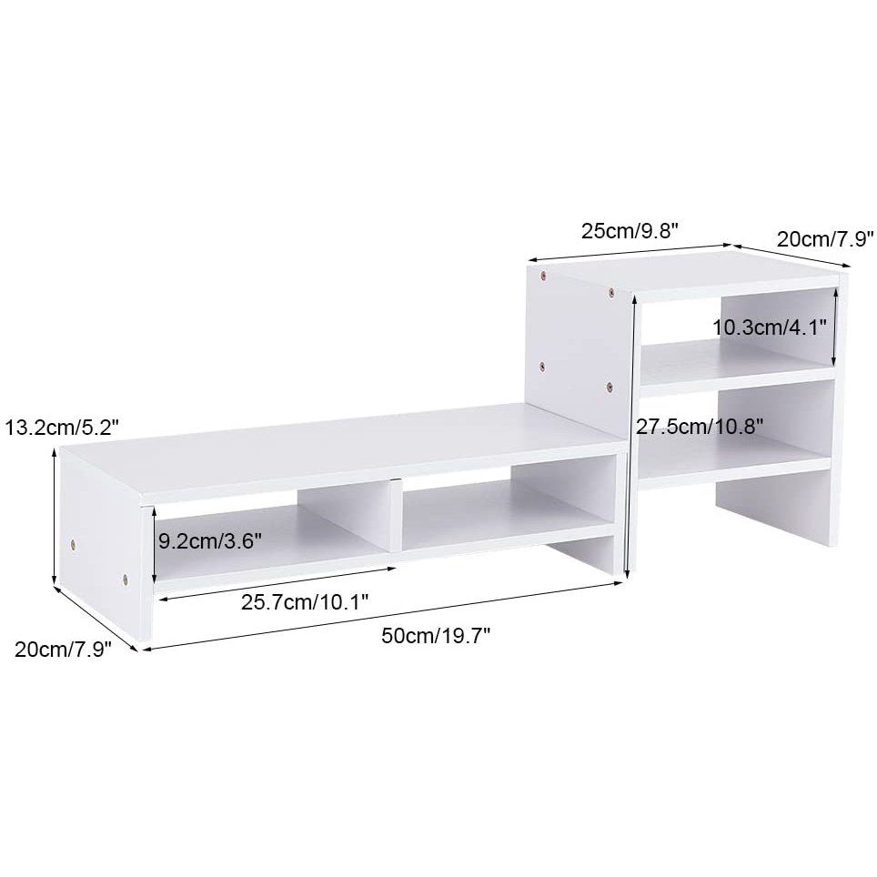 Kệ gỗ để màn hình máy tính FAN.SOC / Nâng màn hình lên đến 13cm / Giảm đau cổ / Giúp bàn làm việc gọn gàng