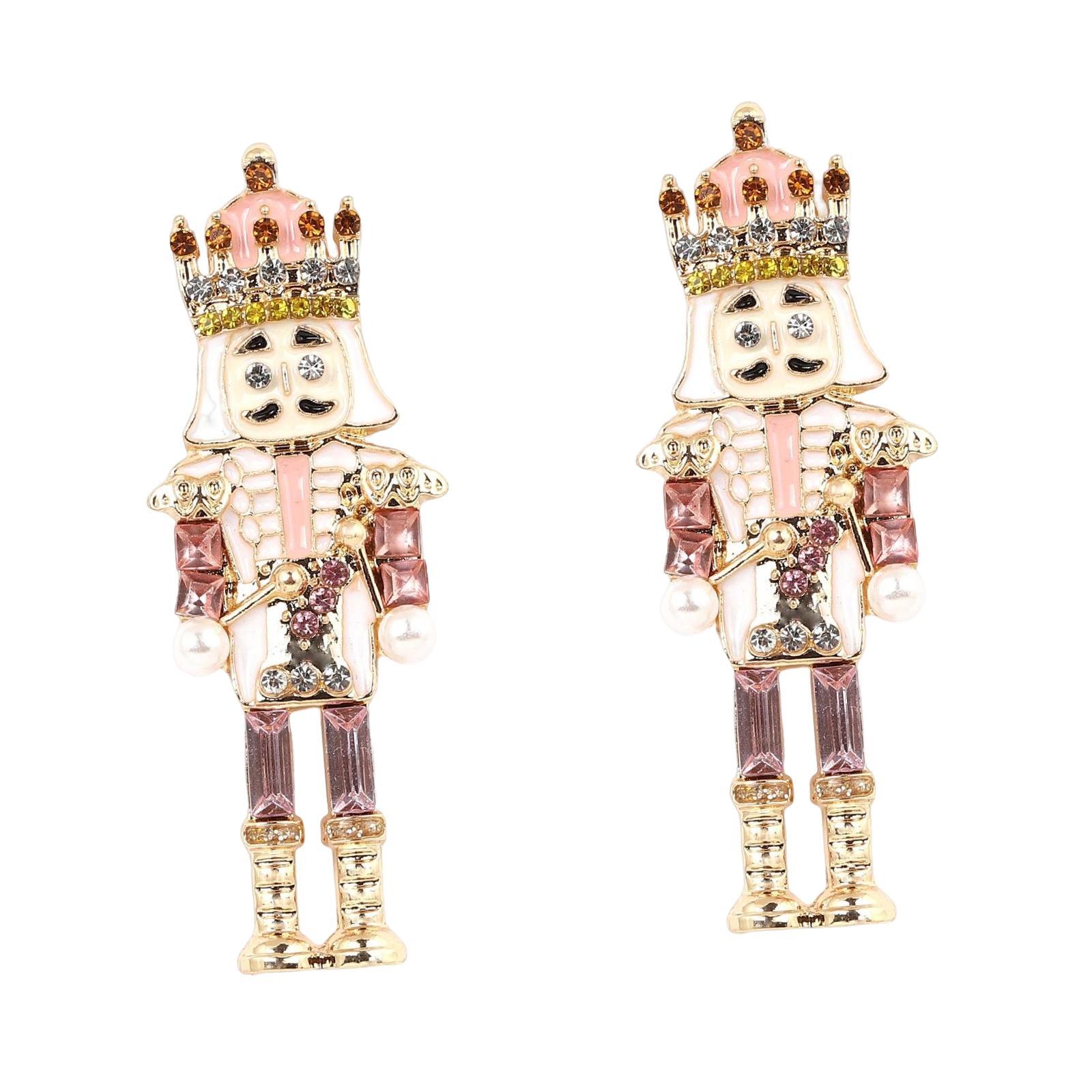 Trendy Cartoon Soldier Stud Earrings Zinc Alloy for Girl Engagement Wedding