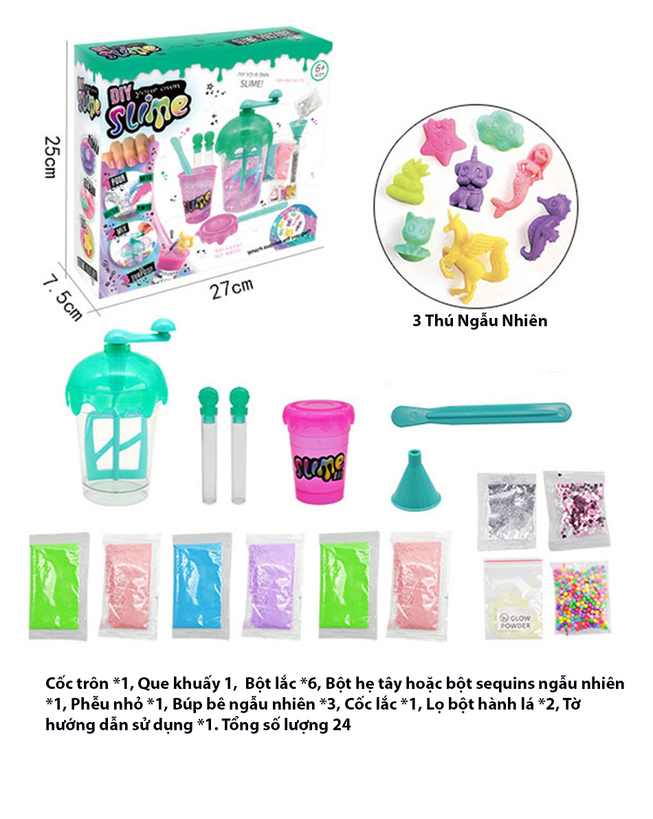 Kit Làm Slime Sắc Màu Vui Nhộn - Bộ Đồ Chơi Slime Mây Cầu Vồng An Toàn Cho Bé