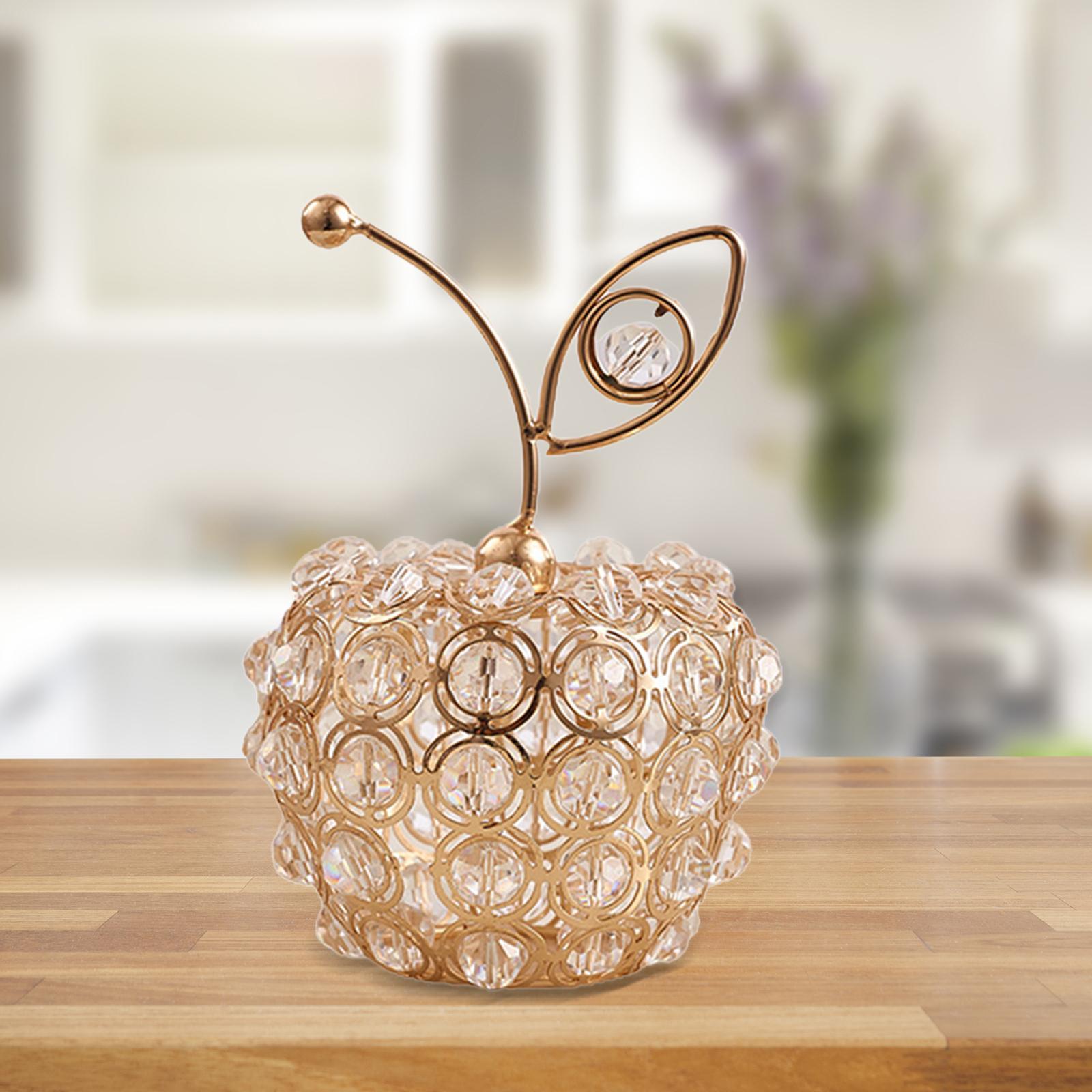 3pcs Nordic Crystal Fruit Statue Ornaments Figurine Home Office Decor
