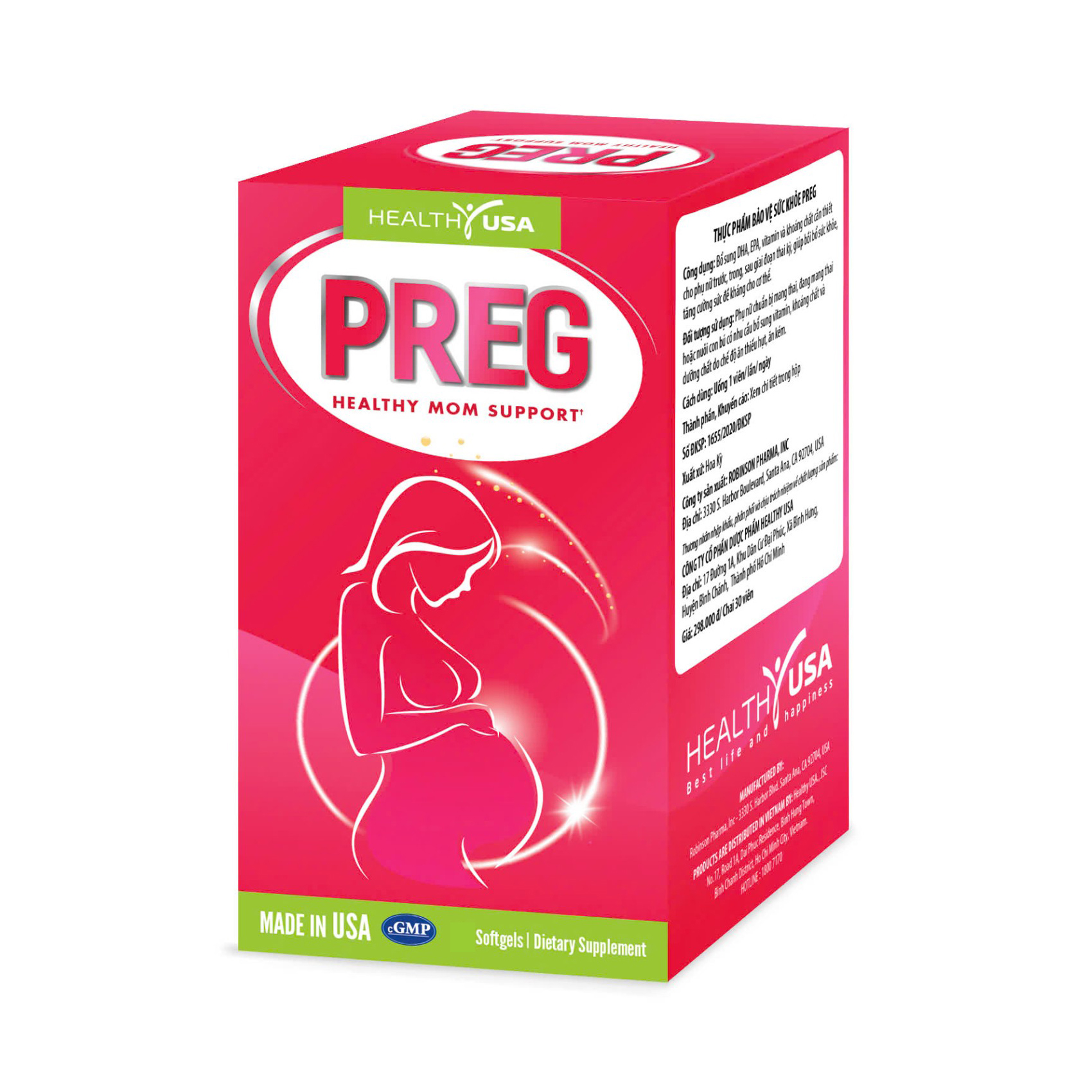 PREG HealthyUSA Bổ sung DHA, EPA, vitamin, khoáng chất cần thiết cho phụ nữ mang thai