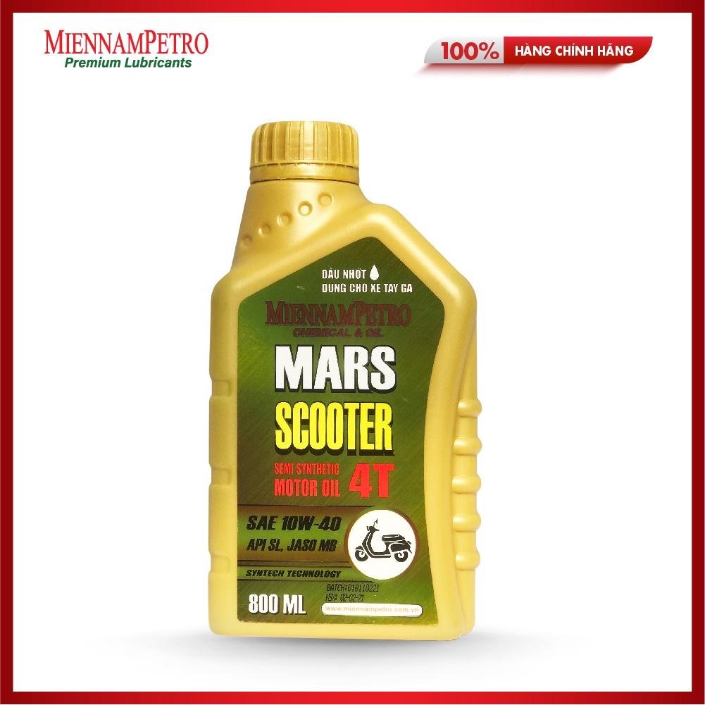 Dầu Nhớt MiennamPetro Mars Scooter 4T 10W-40 API SL JASO MB 800ml Bảo Vệ Liên Tục Động Cơ Xe Máy Tay Ga 4 Thì