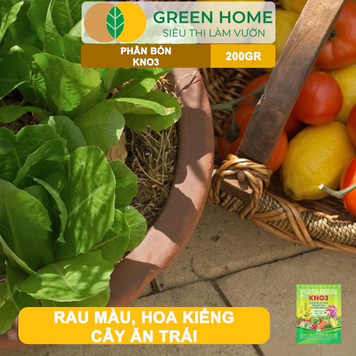 Phân Bón Lá KNO3 GreenHome, Gói 200gr, Nguyên Liệu Nhập Khẩu Israel, Kích Hoa, Đậu Quả Tốt