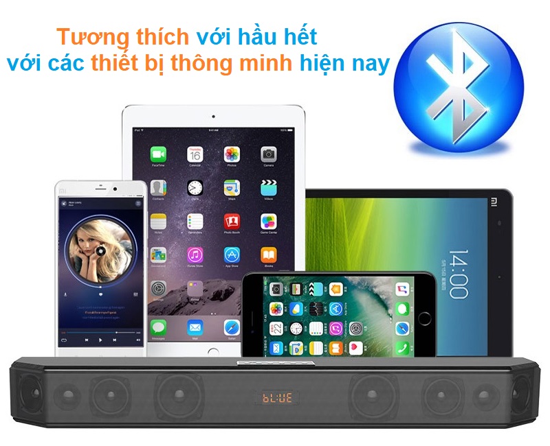 Loa thanh 5.1 nghe nhạc kết nối Bluetooth Amoi L9 Kèm 2 Micro karaoke không dây - Hàng nhập khẩu