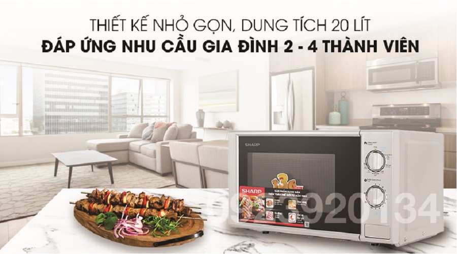 Lò vi sóng có nướng, 20 lít Sharp R-G228VN-SL