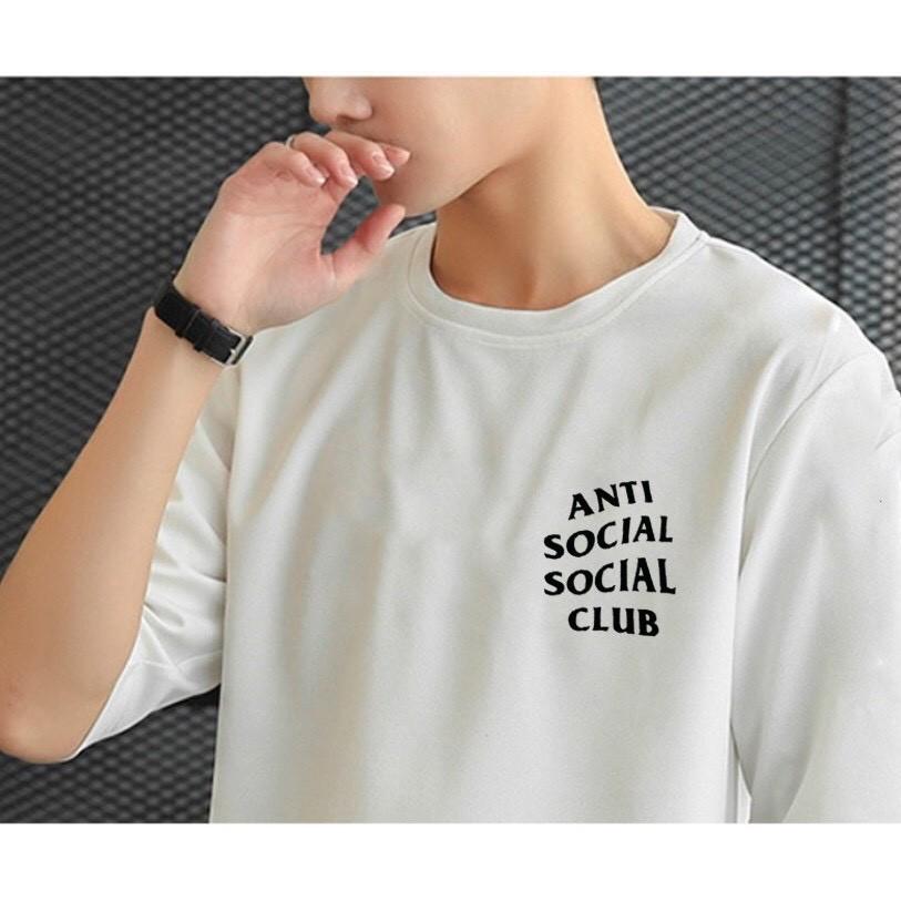 Áo Thun , Áo phông Nam Nữ chữ ANTI SOCIAL SOCIAL CLUB Phản Quang Tay Lỡ unisex Form Rộng