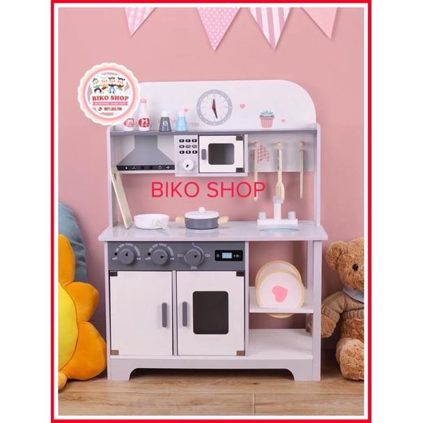 Đô chơi cho bé Bếp lắp ghép bằng gỗ trắng 80cm