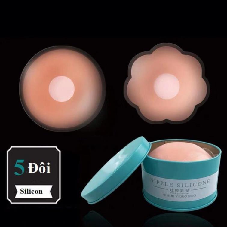 Hộp 5 Đôi Dán Ti Silicon Chống Tụt