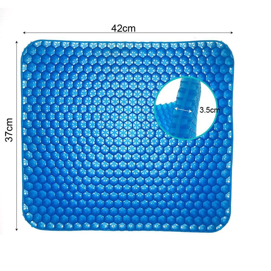 Đệm ngồi 3D thoáng khí 2 lớp gel tổ ong silicon cho người ngồi lâu lót mông chống mỏi