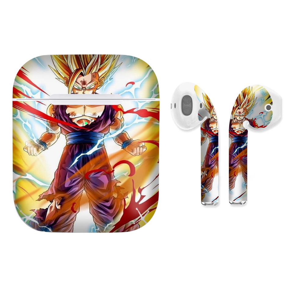 Miếng dán skin chống bẩn cho tai nghe AirPods in hình Songoku Dragon Ball - 7vnr018 (bản không dây 1 và 2