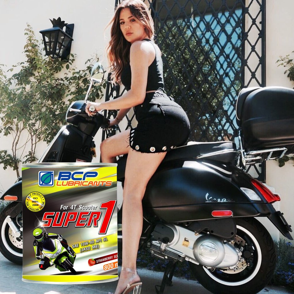 Nhớt xe tay ga (dầu nhờn động cơ đốt trong) SUPER 1 4t SCOOTER SL MB 10W40 24/0.8L RED SCENT EX - Công thức cải tiến, mùi dâu, màu đỏ