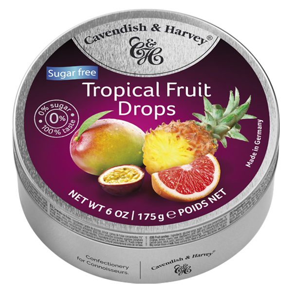 Kẹo trái cây Đức Không đường Cavendish and Harvey Sugar Free Tropical Fruit vị trái cây nhiệt đới