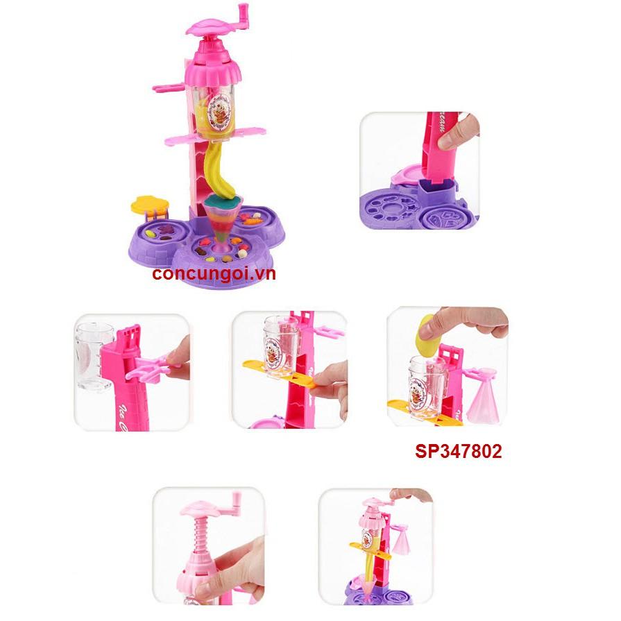 Đồ Chơi Hộp đất sét làm kem 4 hũ máy làm kem , 666-4A - SP347802