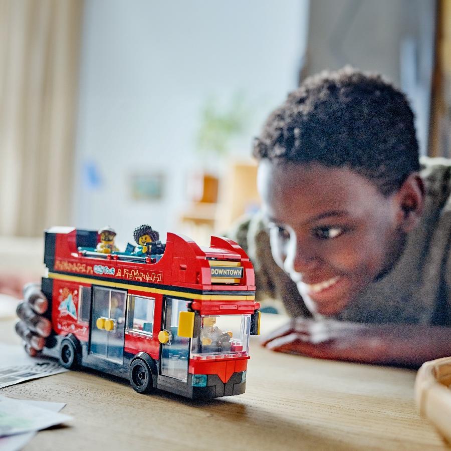 LEGO CITY 60407 Đồ Chơi Lắp Ráp Xe Buýt Hai Tầng Màu Đỏ (384 chi tiết)