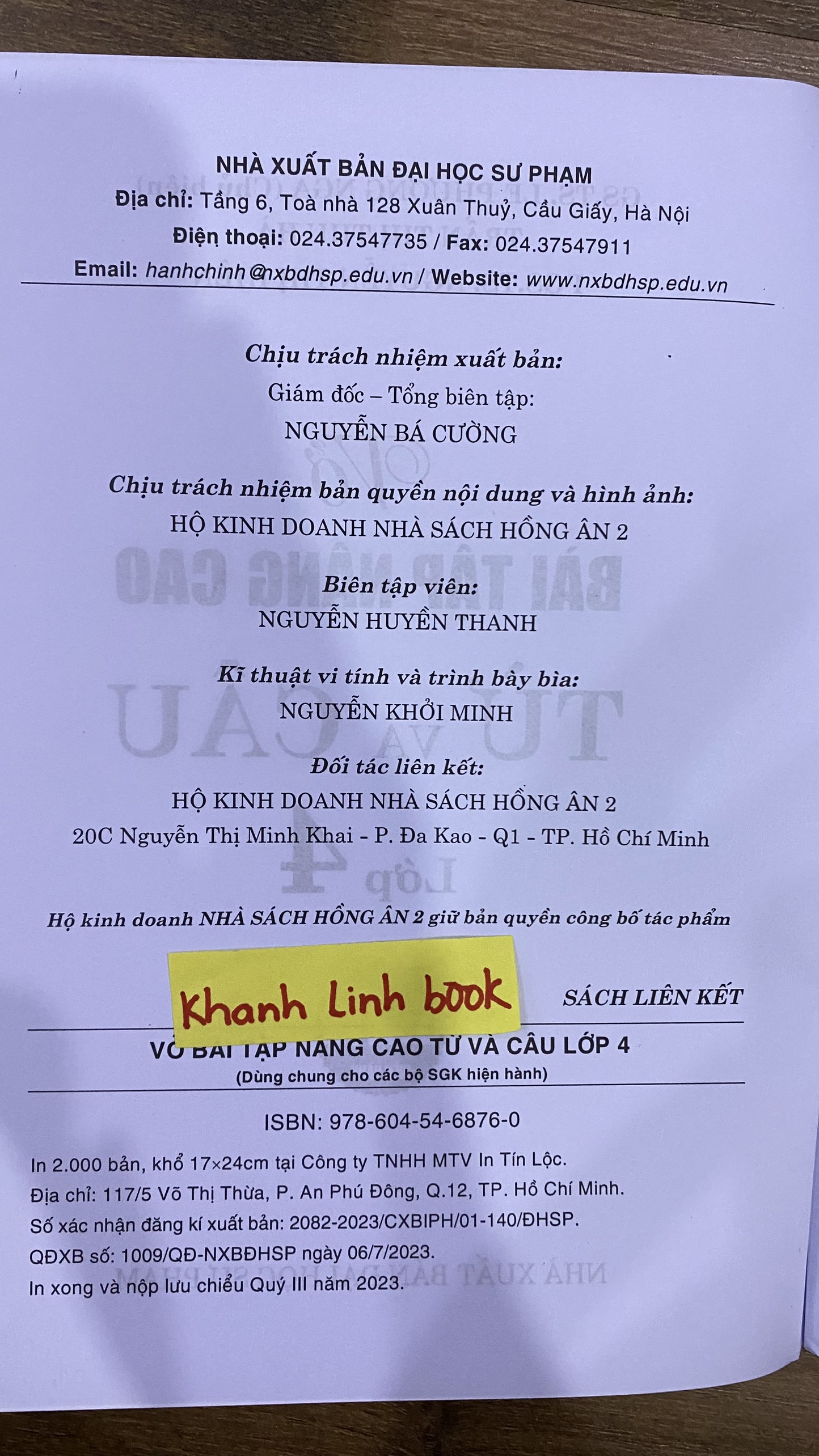 Sách Vở Bài Tập Nâng Cao Từ Và Câu Lớp 4