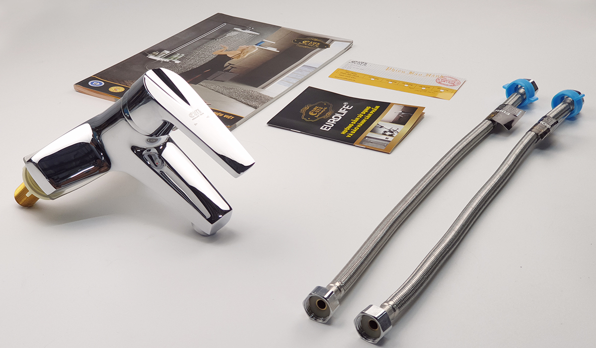 Vòi Lavabo 2 chân Đồng mạ Chrome Eurolife EL-IRIS03