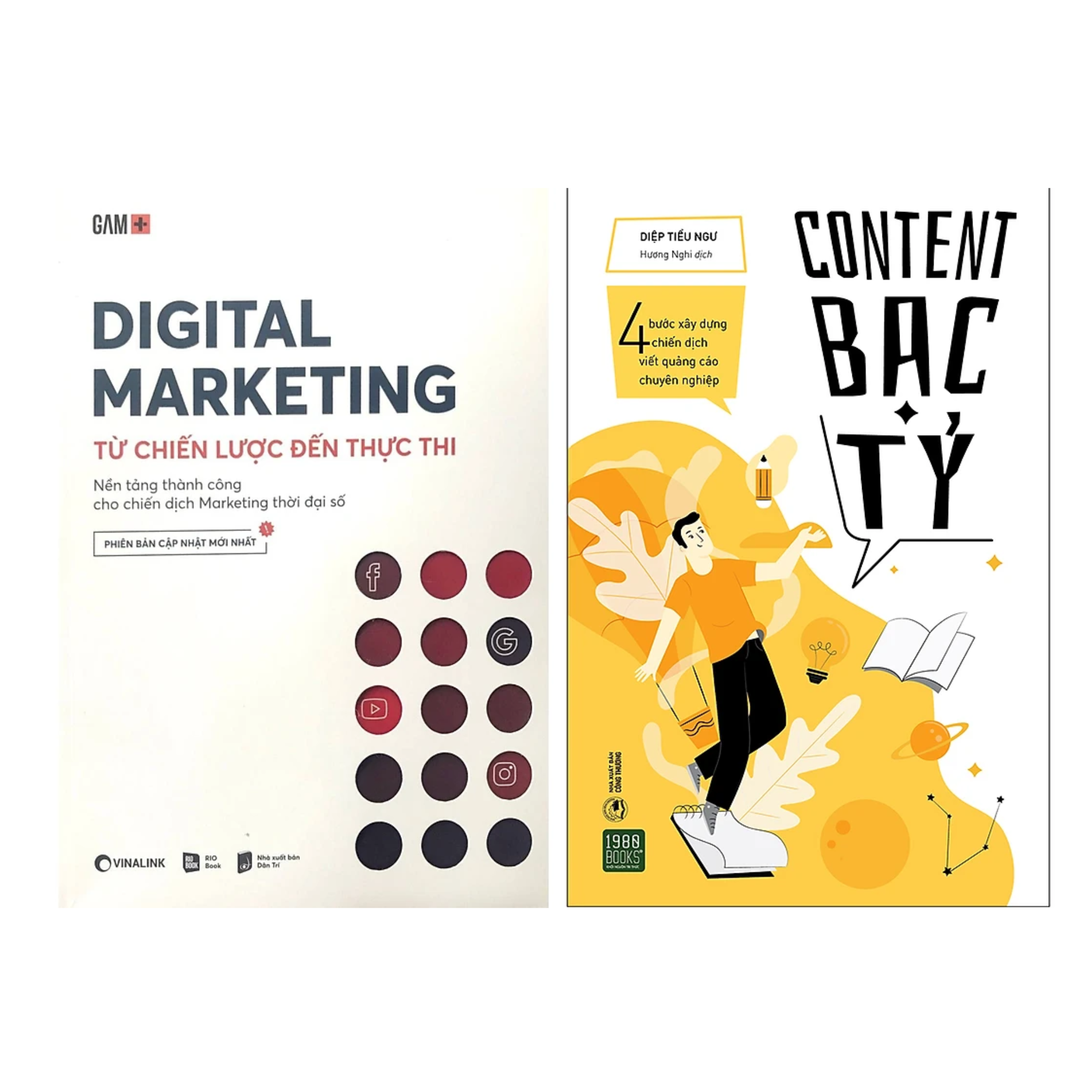Combo 2Q Sách Marketing : Digital Marketing - Từ Chiến Lược Đến Thực Thi + Content Bạc Tỷ