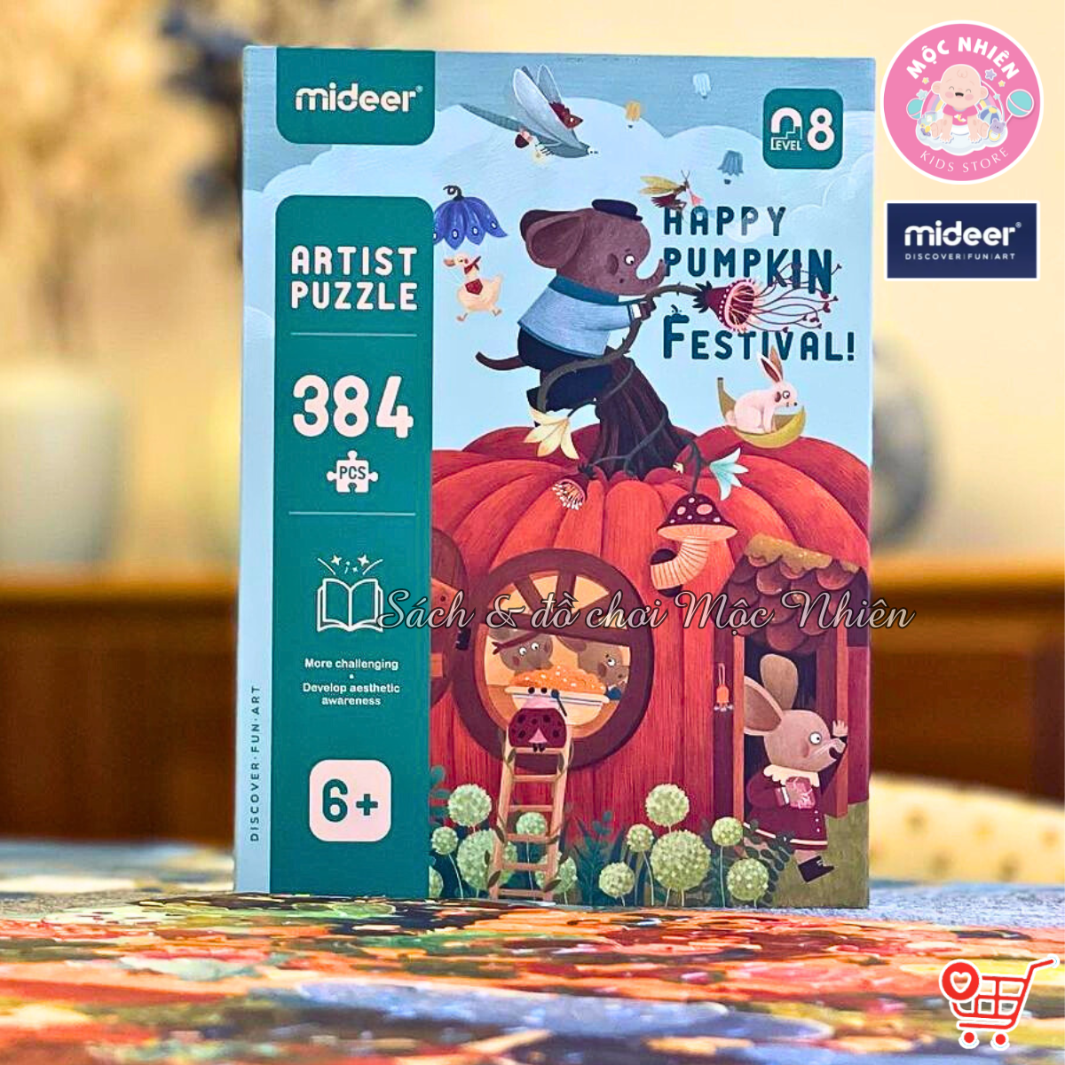 Đồ chơi xếp hình puzzle Mideer - Happy Pumpkin Festival (384 mảnh ghép) - Bữa tiệc Bí ngô