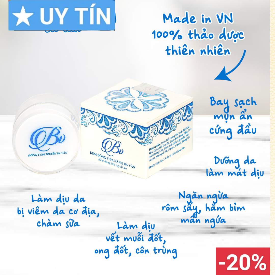 Kem Đông Y Đa Năng Bà Vân, HSD mới nhất - giải quyết các vấn đề liên quan đến ngoài da