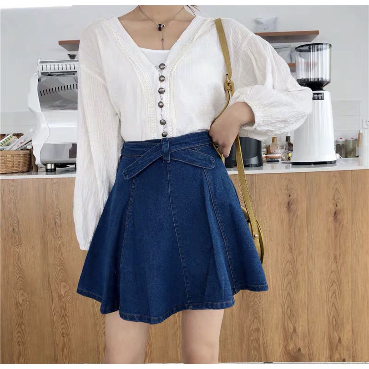 Chân váy jeans năng động (có lót quần bên trong