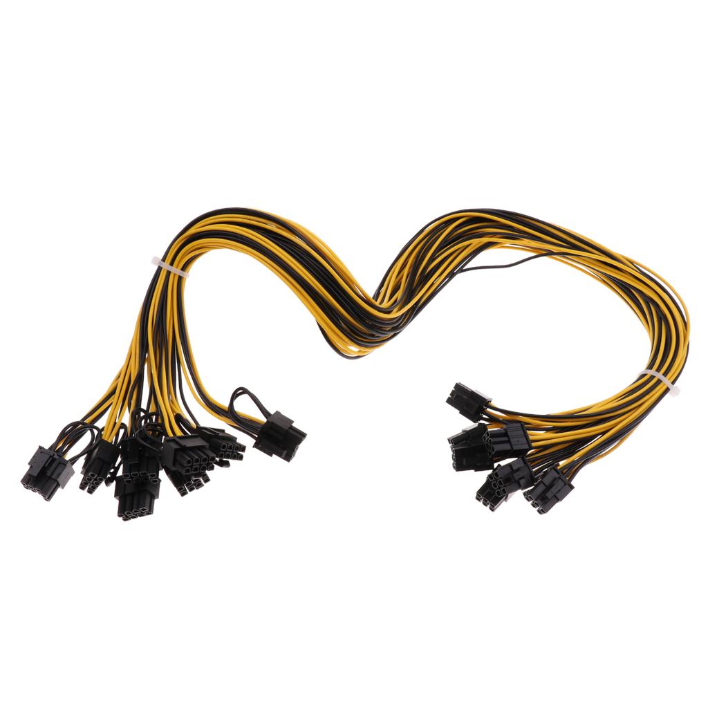2x8Pcs PCI-E 6pin to 6+2Pin Power Splitter Cable Graphics Video Card Cord