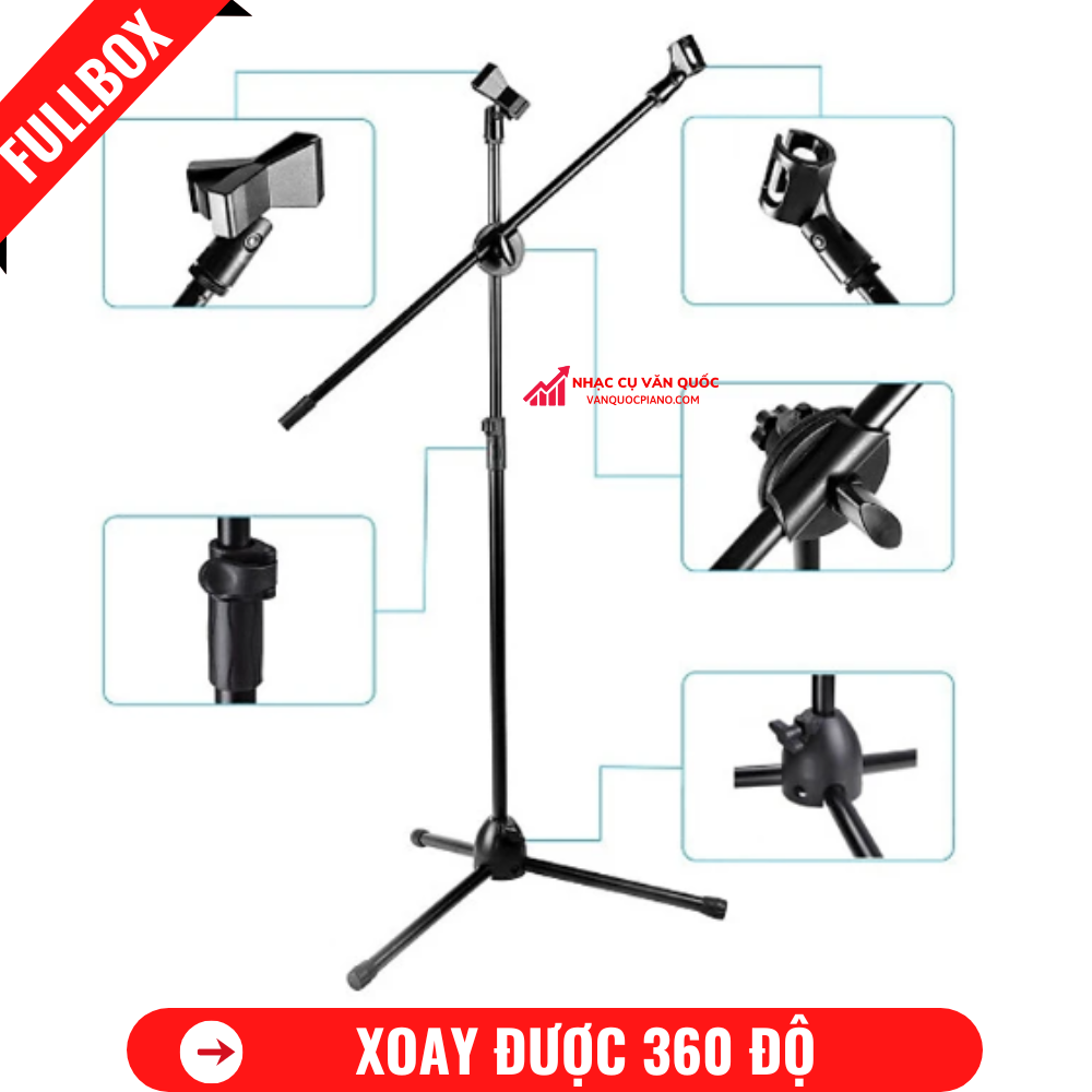 Chân Đế Đứng Kẹp Micro Bom Mic Stand - Chân Đế Micro Sân Khấu Phòng Thu Chuyên Nghiệp