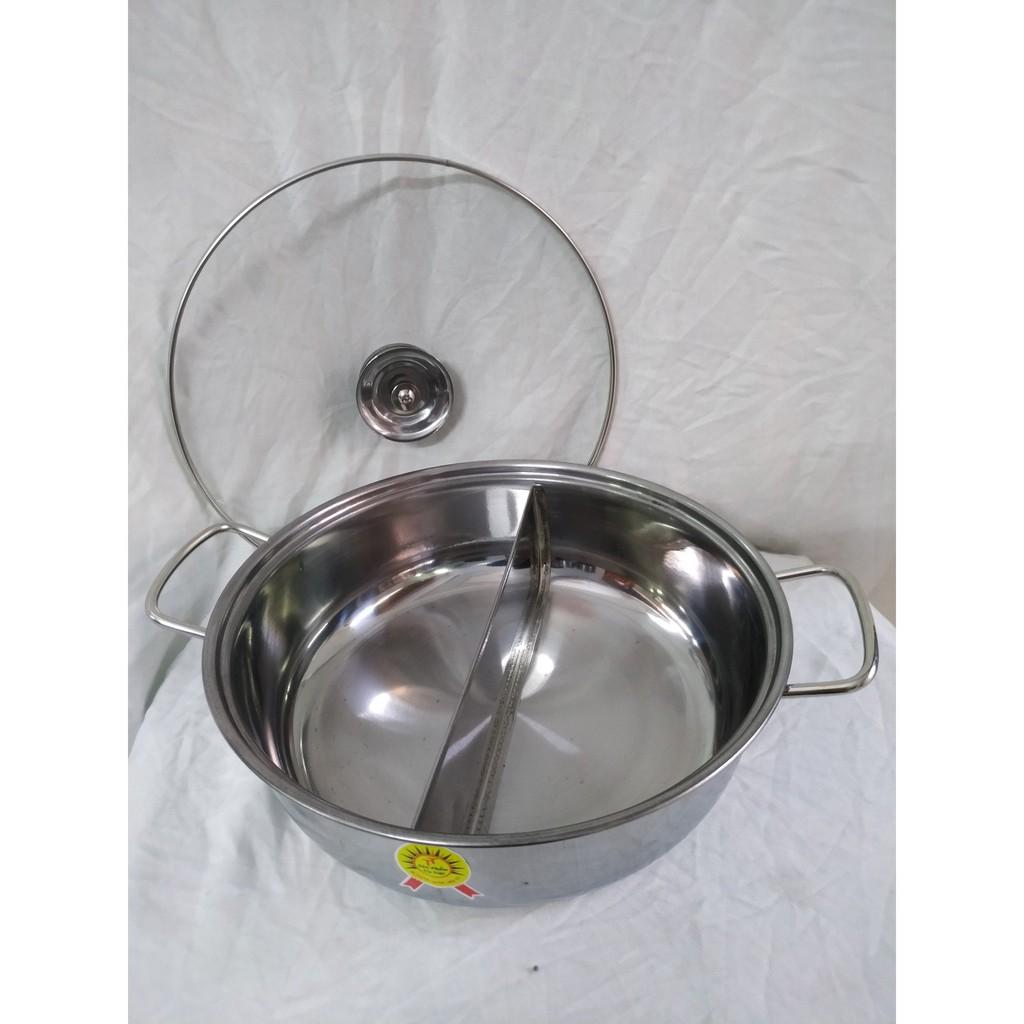 nồi lẩu inox 2 ngăn Tiến Thành , nồi lẩu inox 2 ngăn, nổi lẩu inox cao cấp 2 ngăn sử dụng được trên tất cả các loại bếp