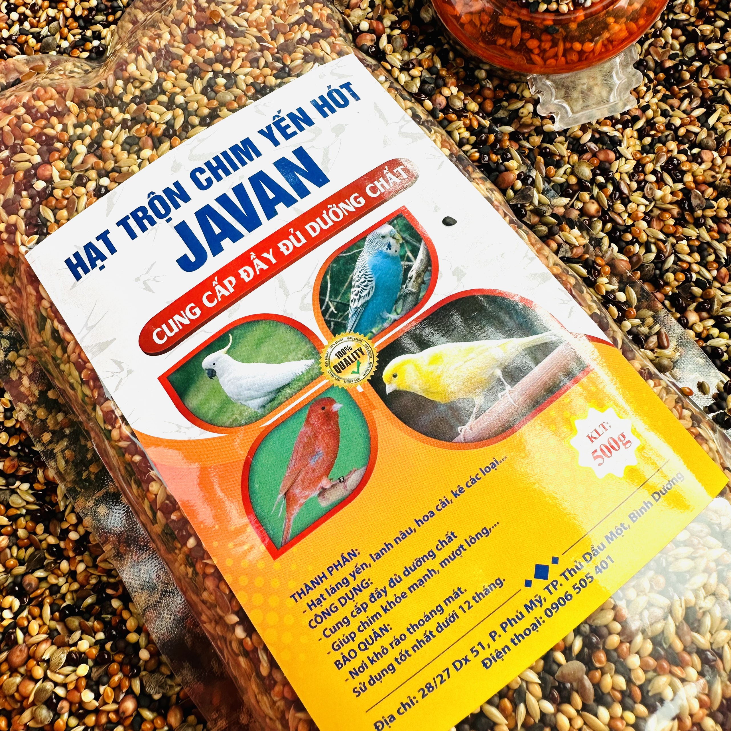 Hạt trộn dành cho chim Vẹt, Yến Phụng, Finch, 7 Màu, Manh Manh và các dòng chim sẻ
