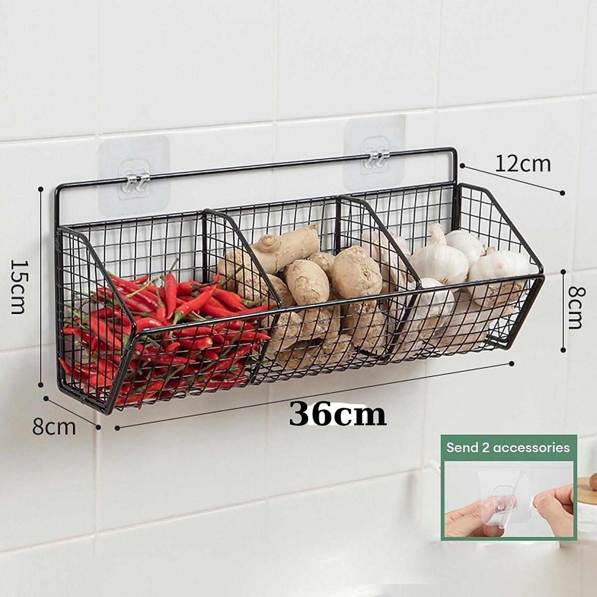 Kệ Lưới Đựng Gia Vị Dán Tường,Kệ Nhà Bếp, Đựng Hành Tỏi, Đồ Nhà Tắm... Tặng Kèm Miếng Dán Siêu Chắc Chắn