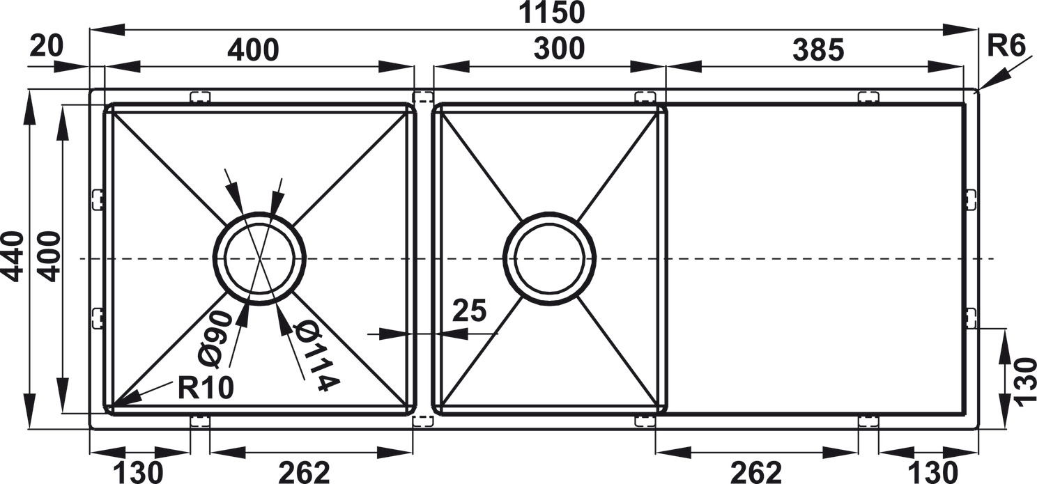 Chậu rửa chén inox Hafele HS21-SSD2S90L