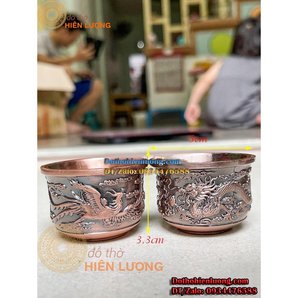 Bộ Ấm Chén Long Phụng Trình Tường Bằng Đồng Cao Cấp - Quà Tặng Sang Trọng