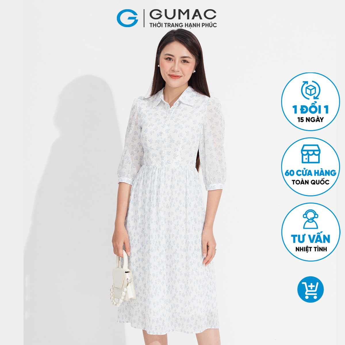 Đầm phối tùng xếp ly GUMAC DD05086