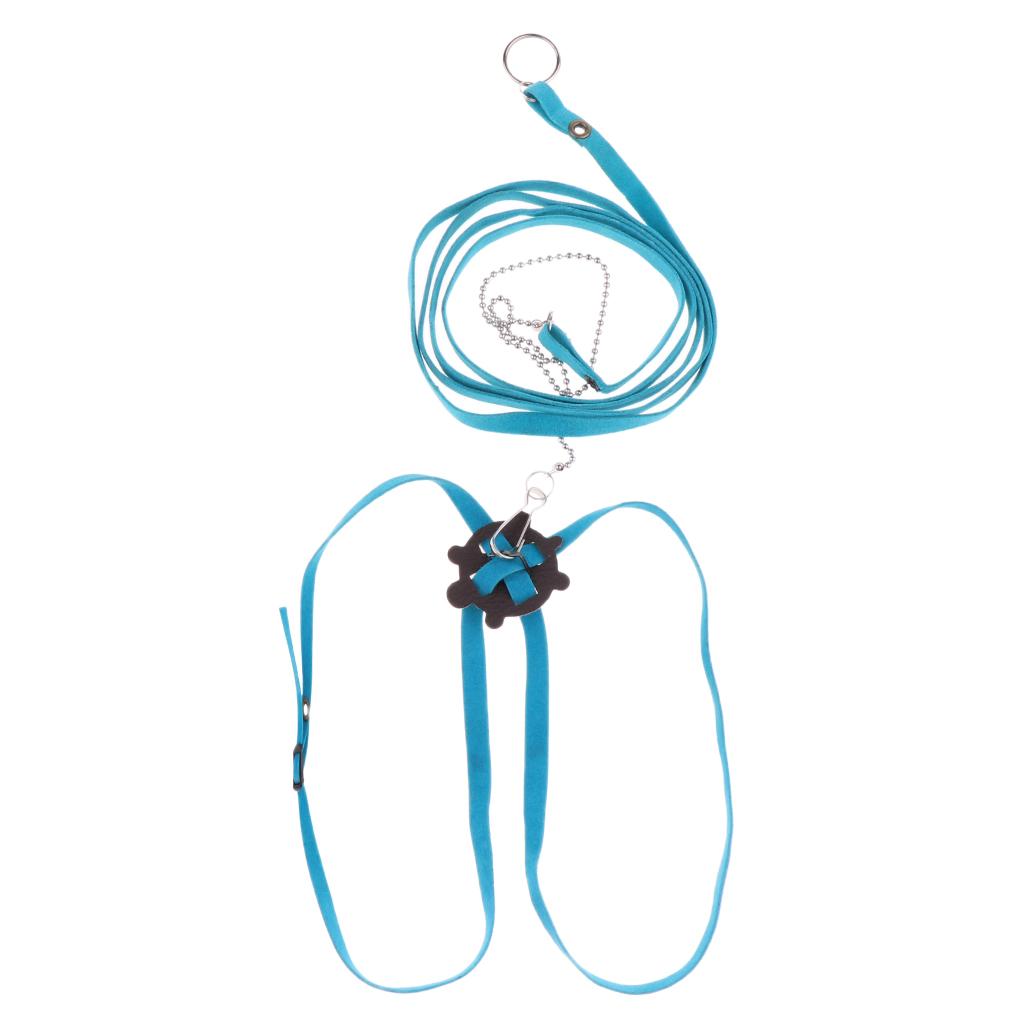 Adjustable Hamster Ferret Harness Leash for Pet Small Animal Blue Large