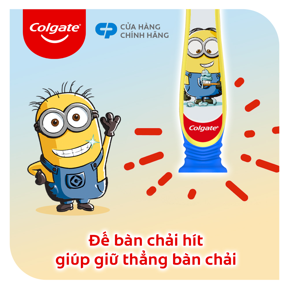 Combo 2 Bàn chải đánh răng Colgate Minion và Kem đánh răng Colgate Kid Free From bé 3-5 tuổi