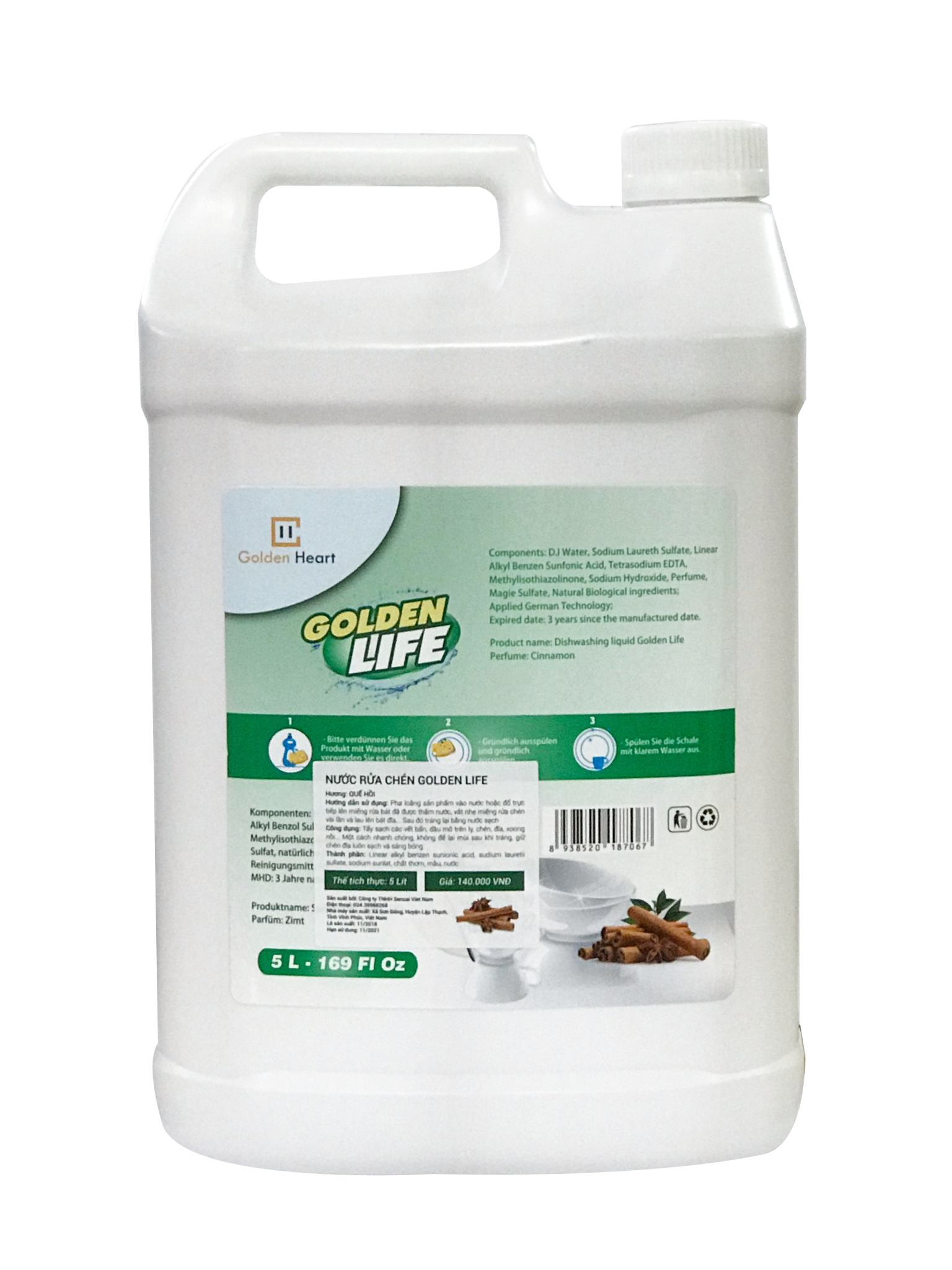Nước rửa bát Hữu cơ Golden Life 5L