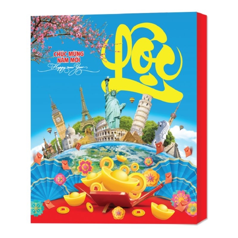 Lịch 2025 - Bloc cực đại (mẫu 2) - Sắc màu thế giới - Đường đến thành công
